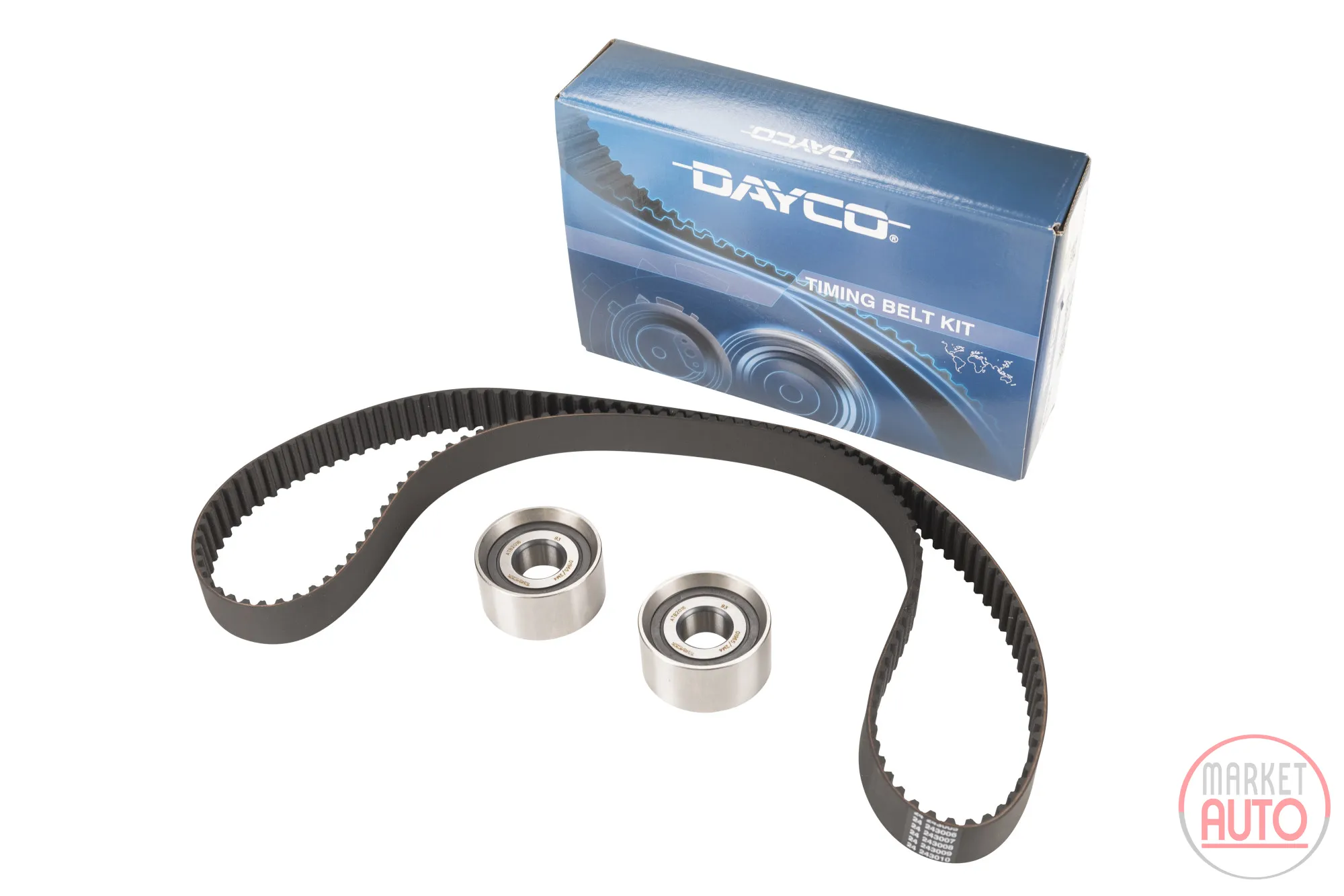 Timing belt set with 2 idler pulleys DAYCO
