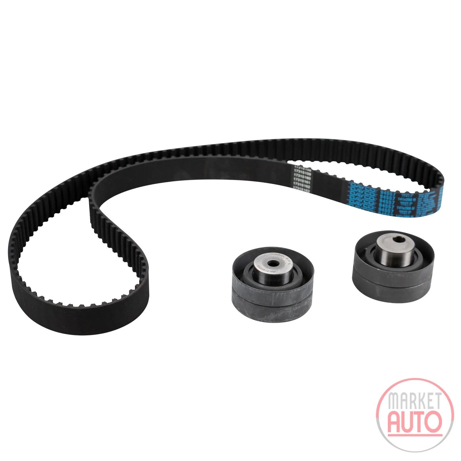 Timing belt set with 2 idler pulleys DAYCO
