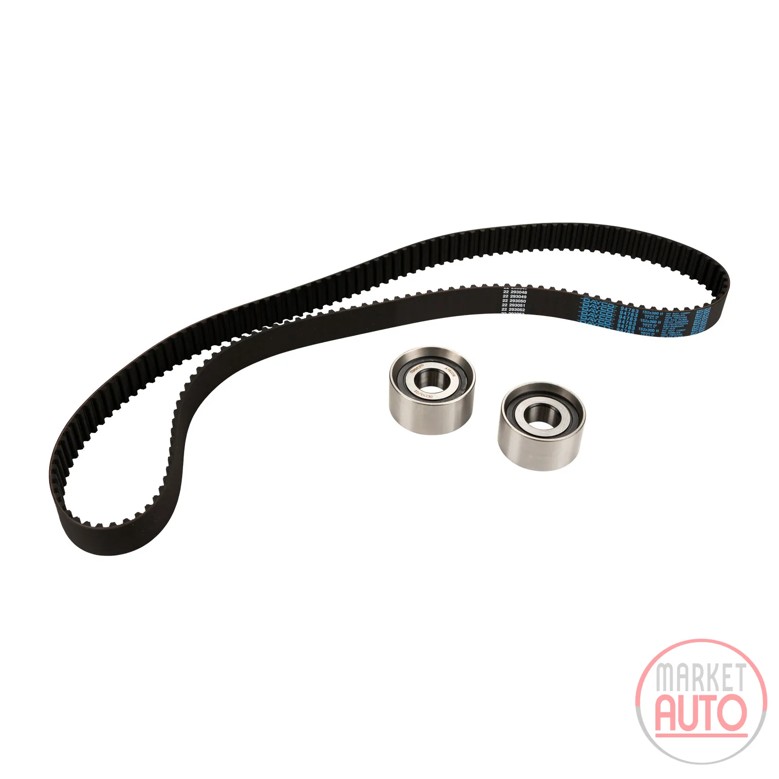 Timing belt set with 2 idler pulleys DAYCO