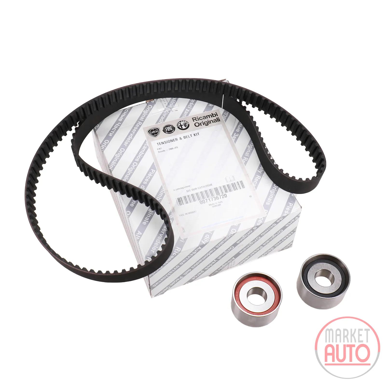 Timing belt set with 2 pulleys