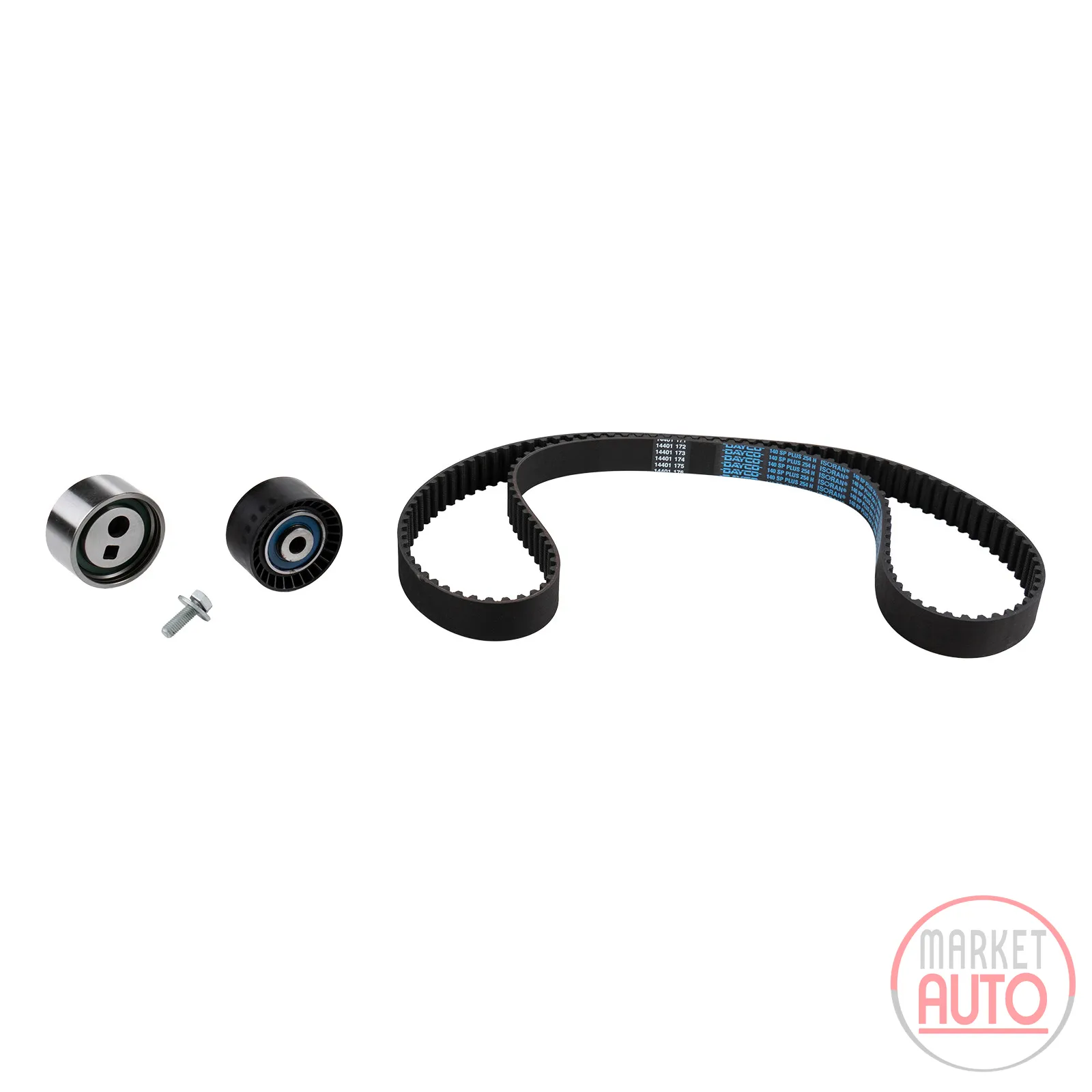 Timing belt set with 2 idler pulleys DAYCO
