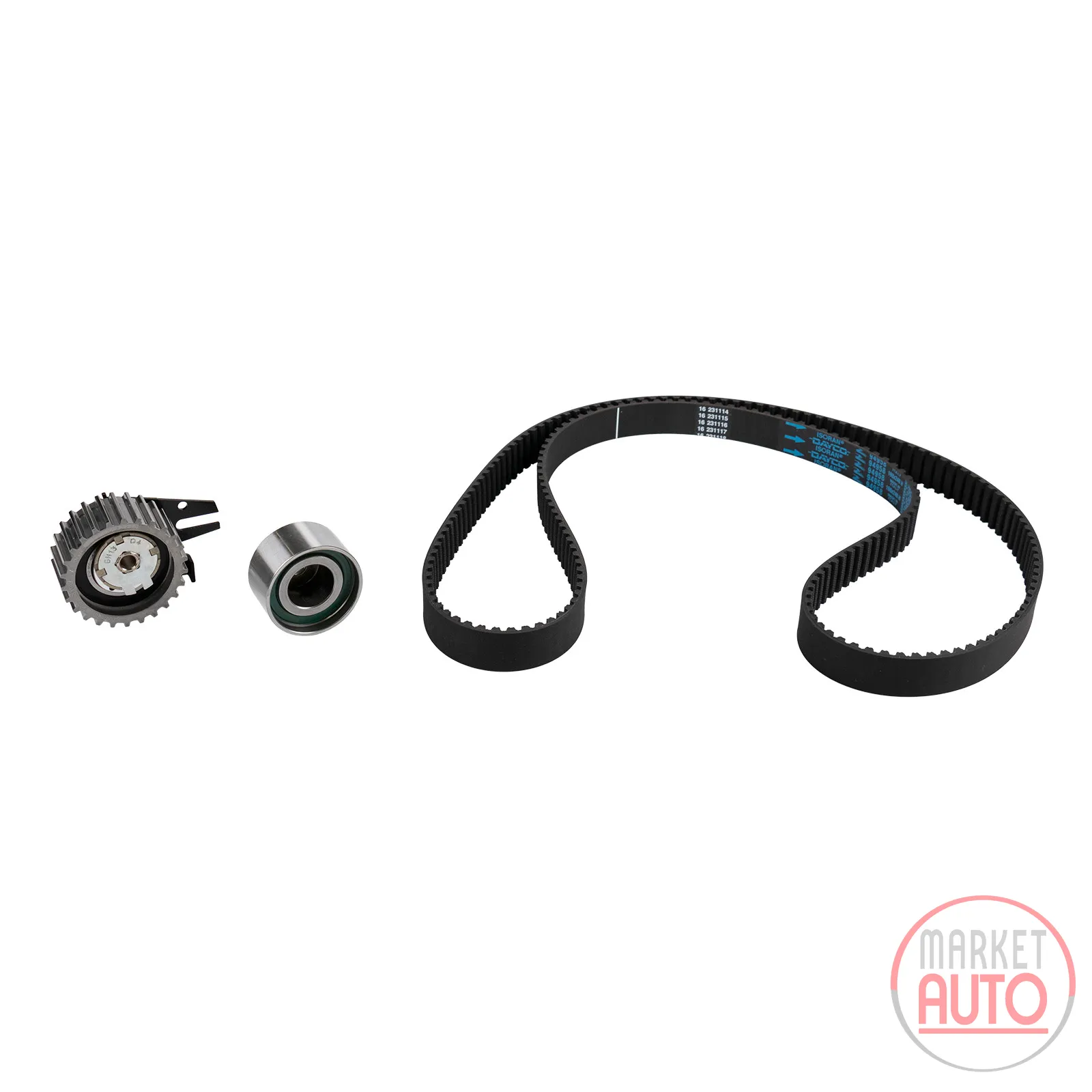 Timing belt set with 2 idler pulleys DAYCO