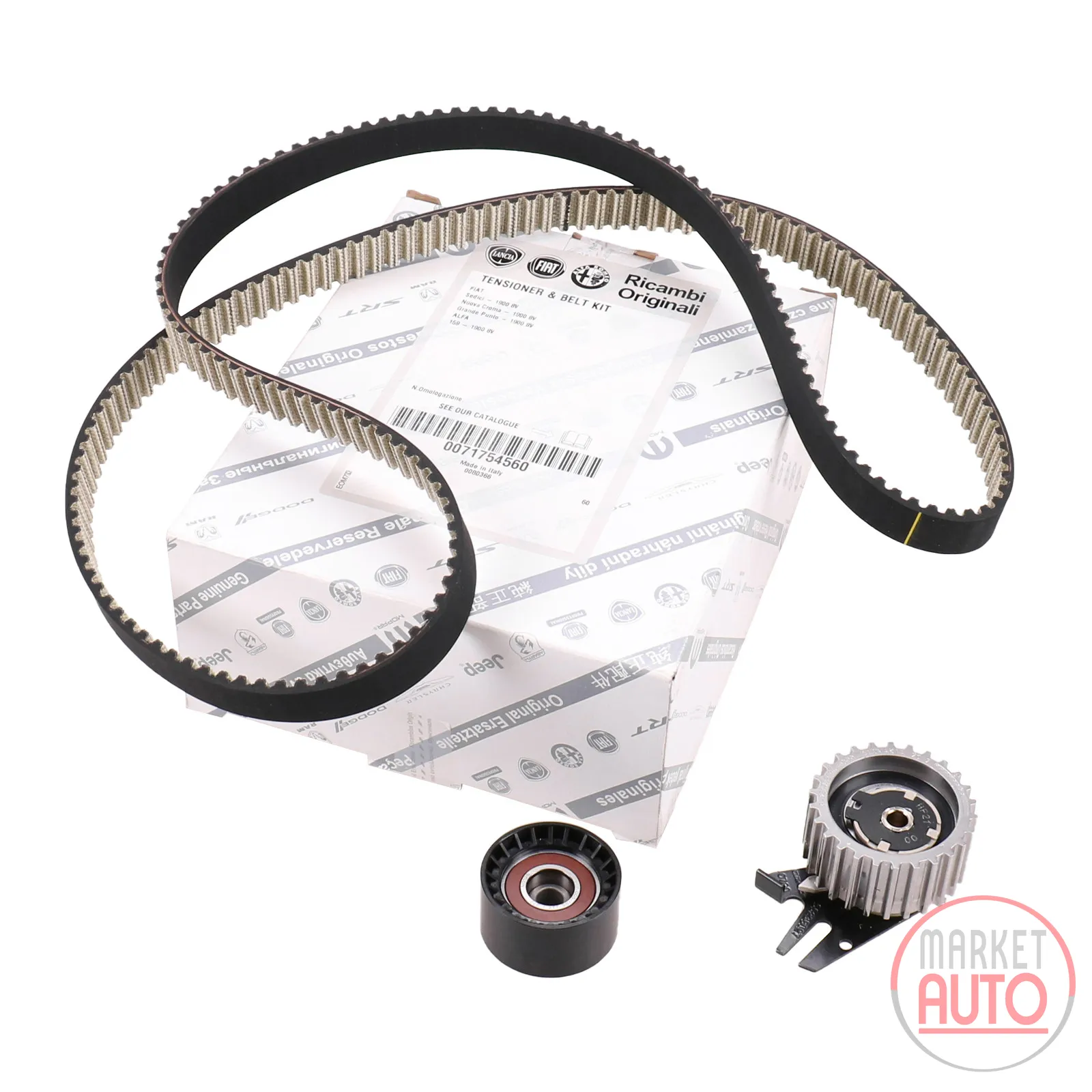 Timing belt set with 2 pulleys 1.9 8V
