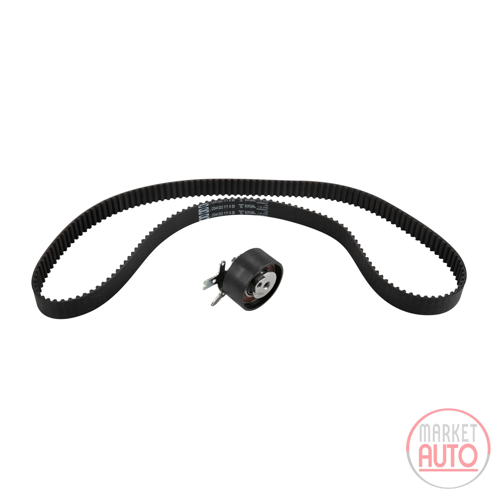 Timing belt set with 1 tension pulley
