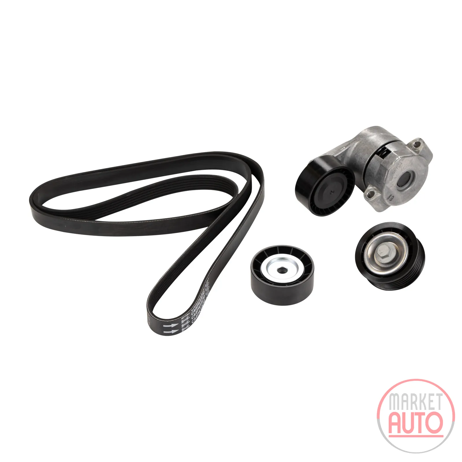 V-ribbed belt set with 2 pulleys plus tension arm NTN-SNR