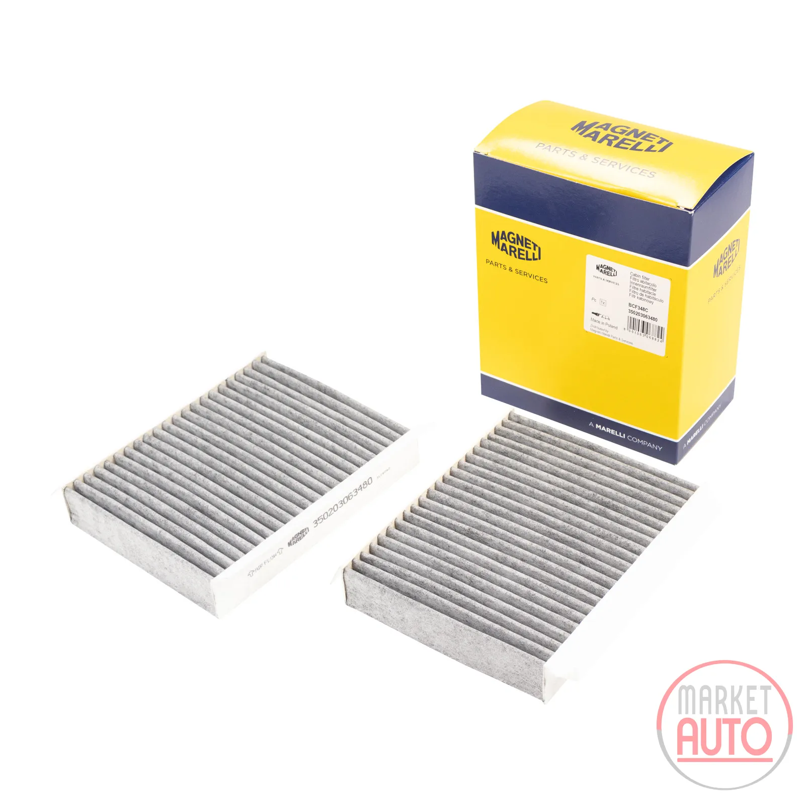 Set of cabin air filters activated carbon filters Magneti Marelli