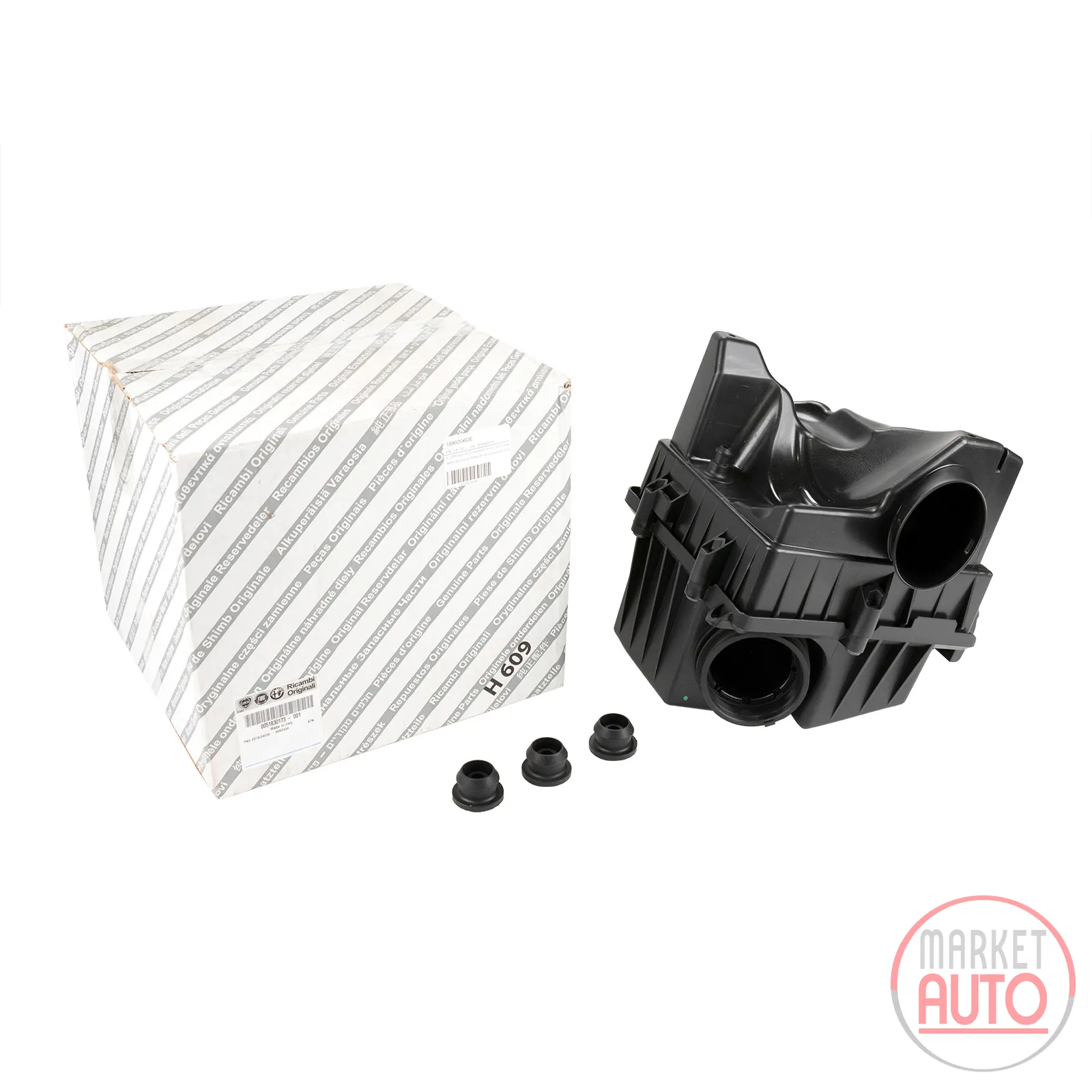 Air filter complete with housing