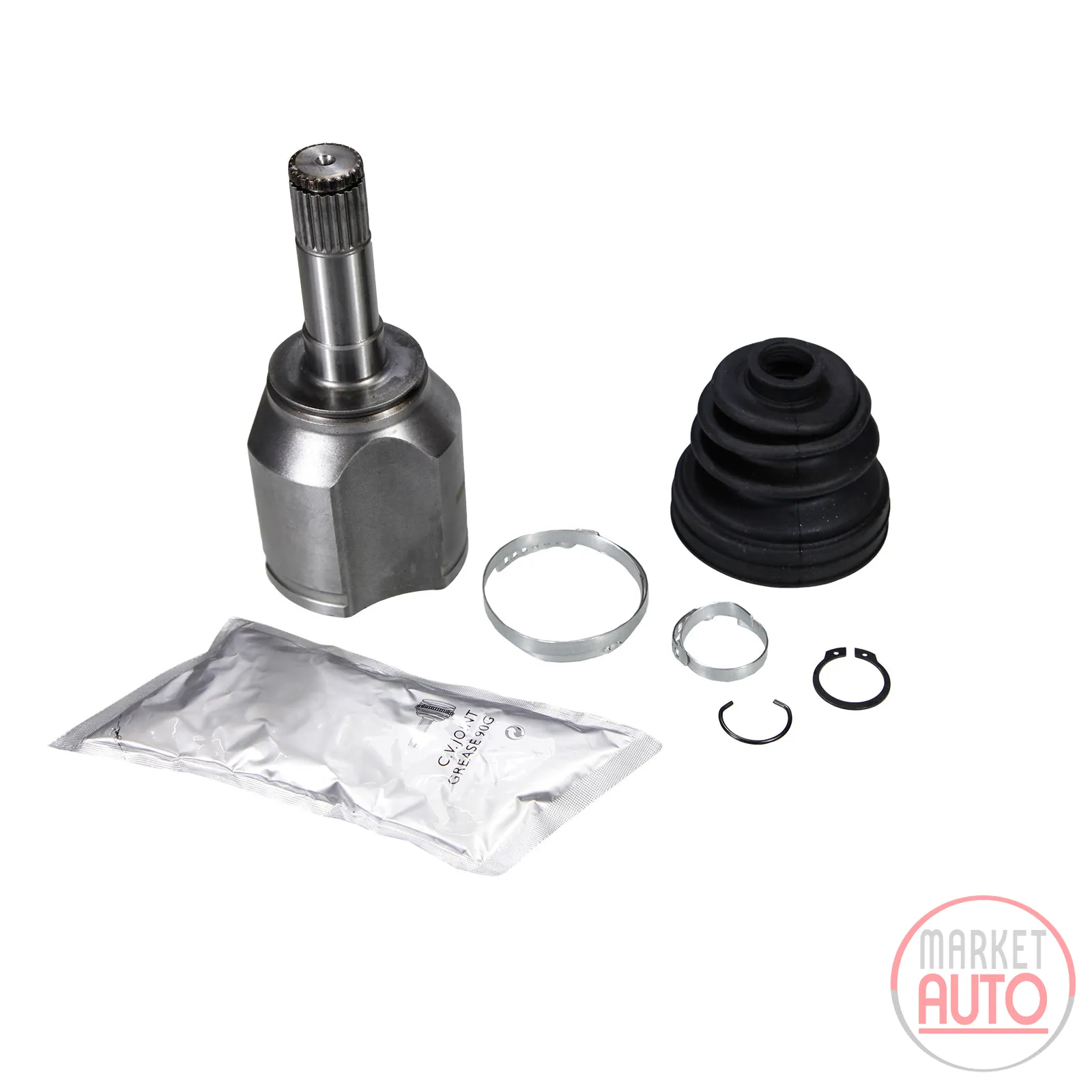 Cardan shaft set transmission side