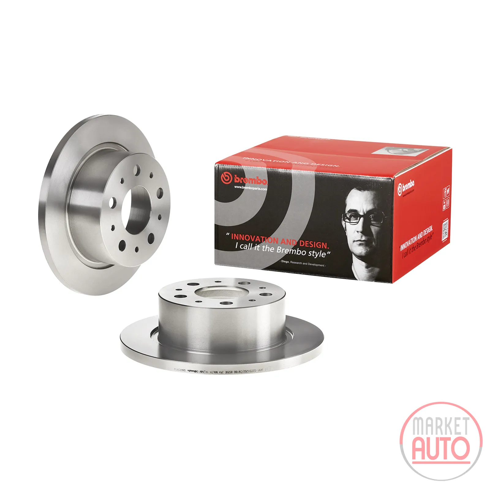 Rear brake disc full Brembo 300 mm
