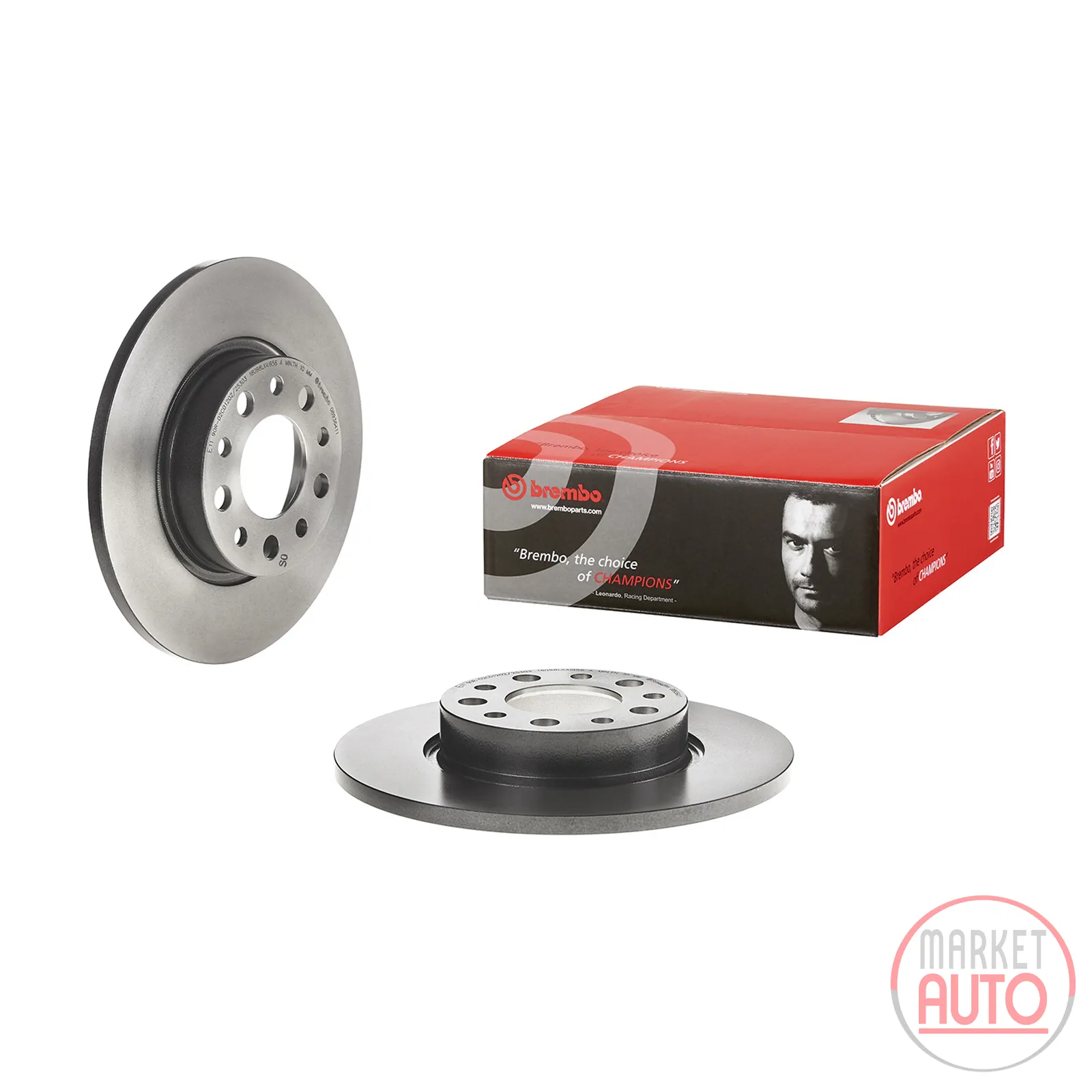 Rear brake disc fully coated Brembo 278