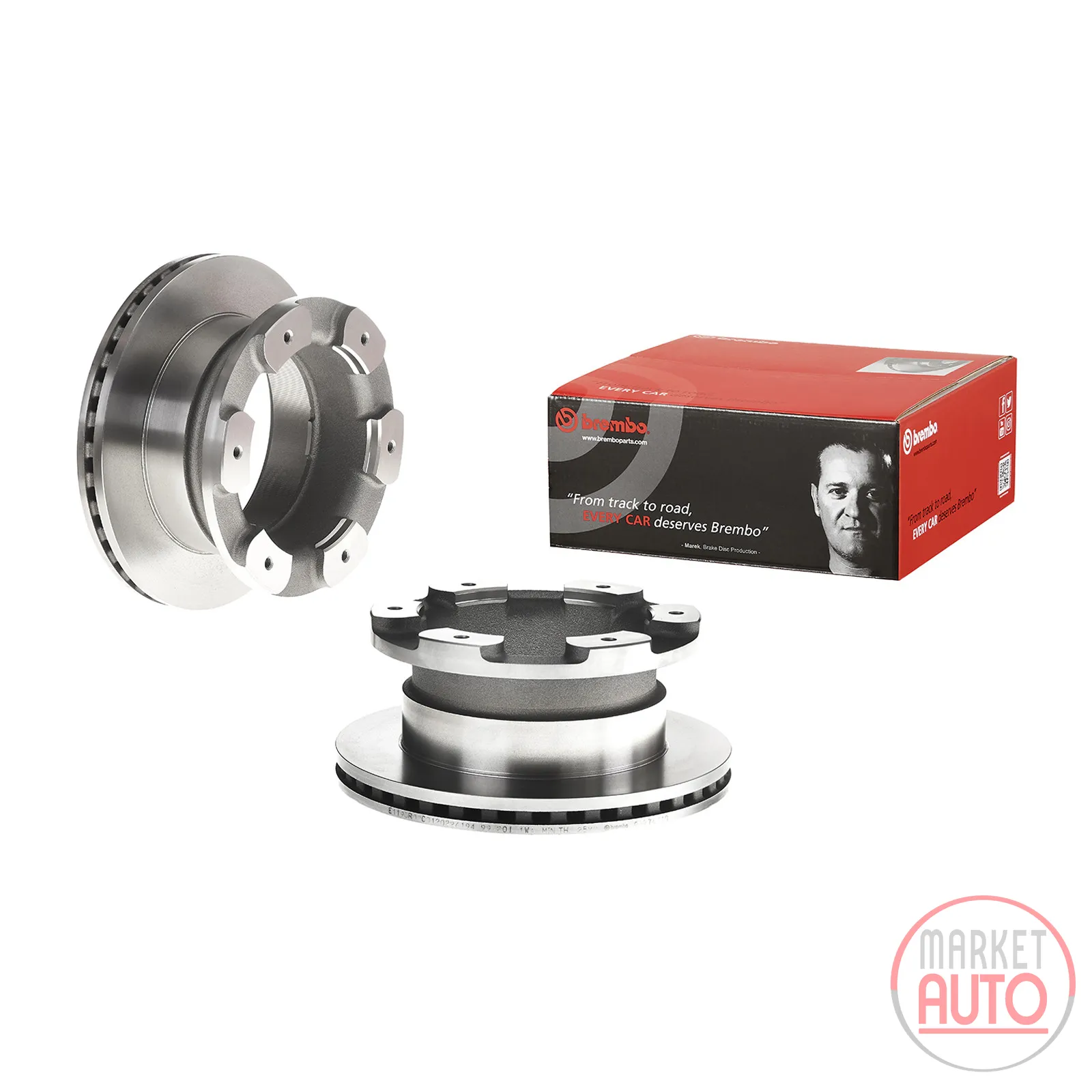 Rear brake disc ventilated 306 D=28 mm Brembo