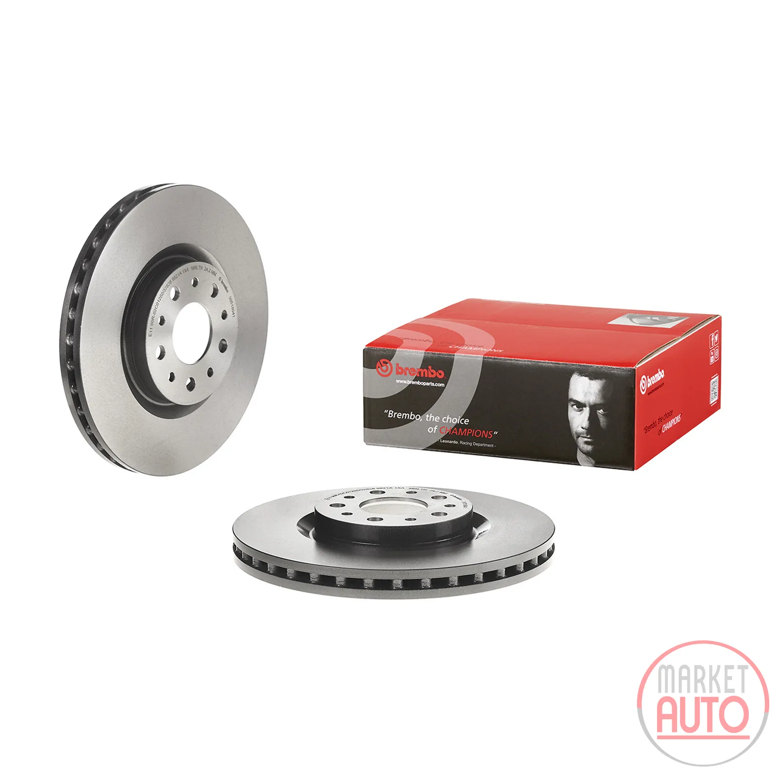 Front brake disc Brembo coated internally ventilated 281