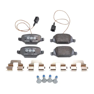 Rear brake pads 2 x warning contacts