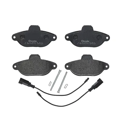Front brake pads with accessories and 2x warning contact Brembo