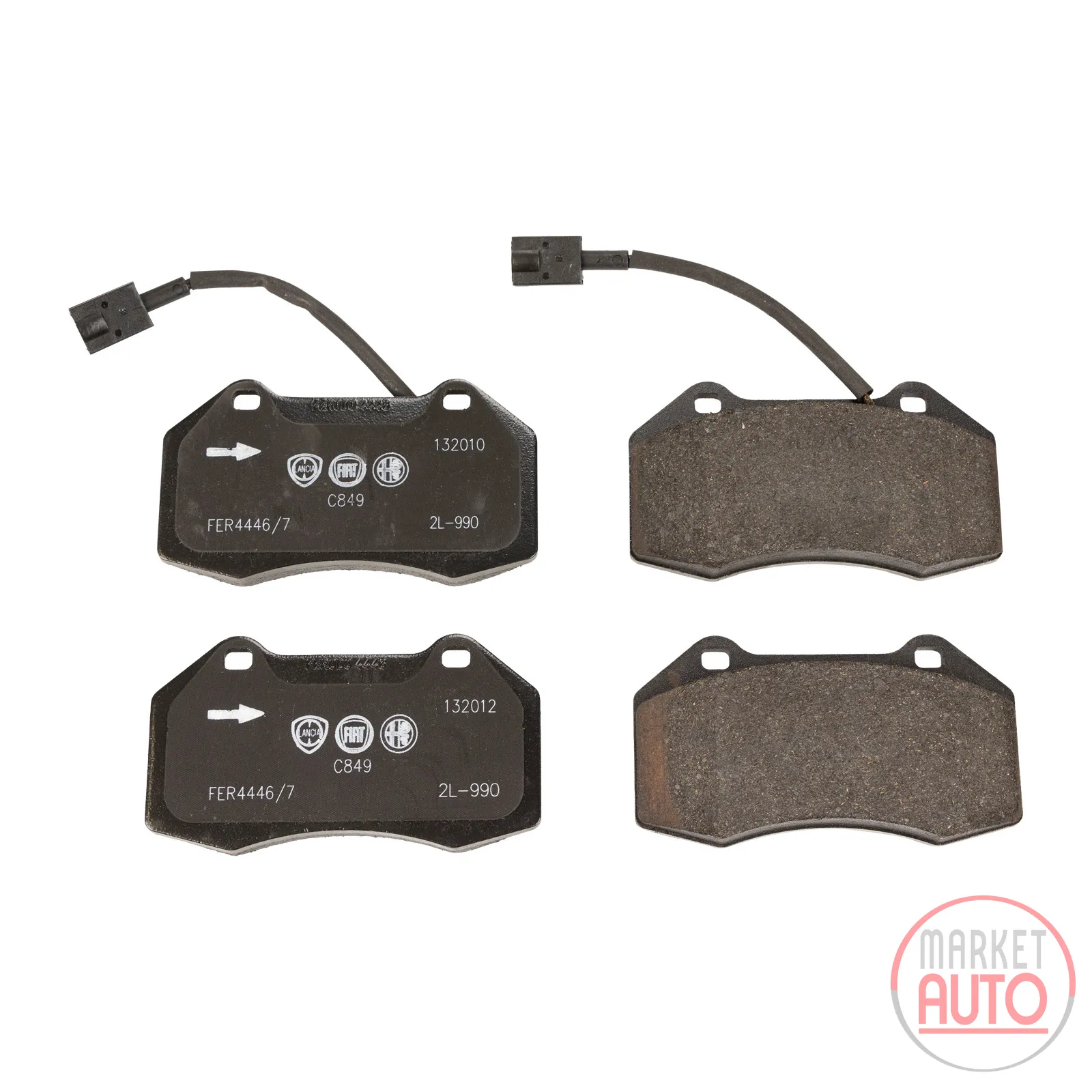Brake pads OE front (77365672) 2x wear contact