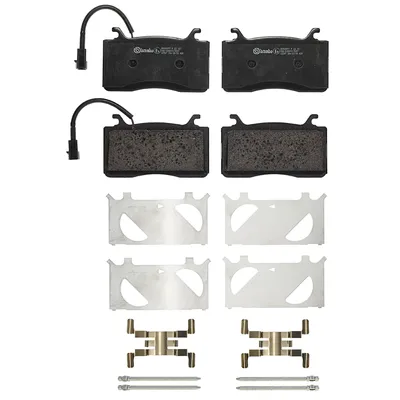 Brake pads including wear warning contact and accessories Brembo