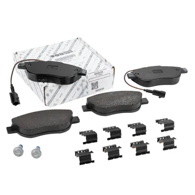 Front brake pads with accessories