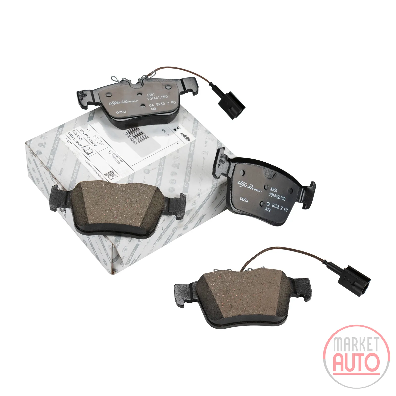 Brake pads rear original (77368283)