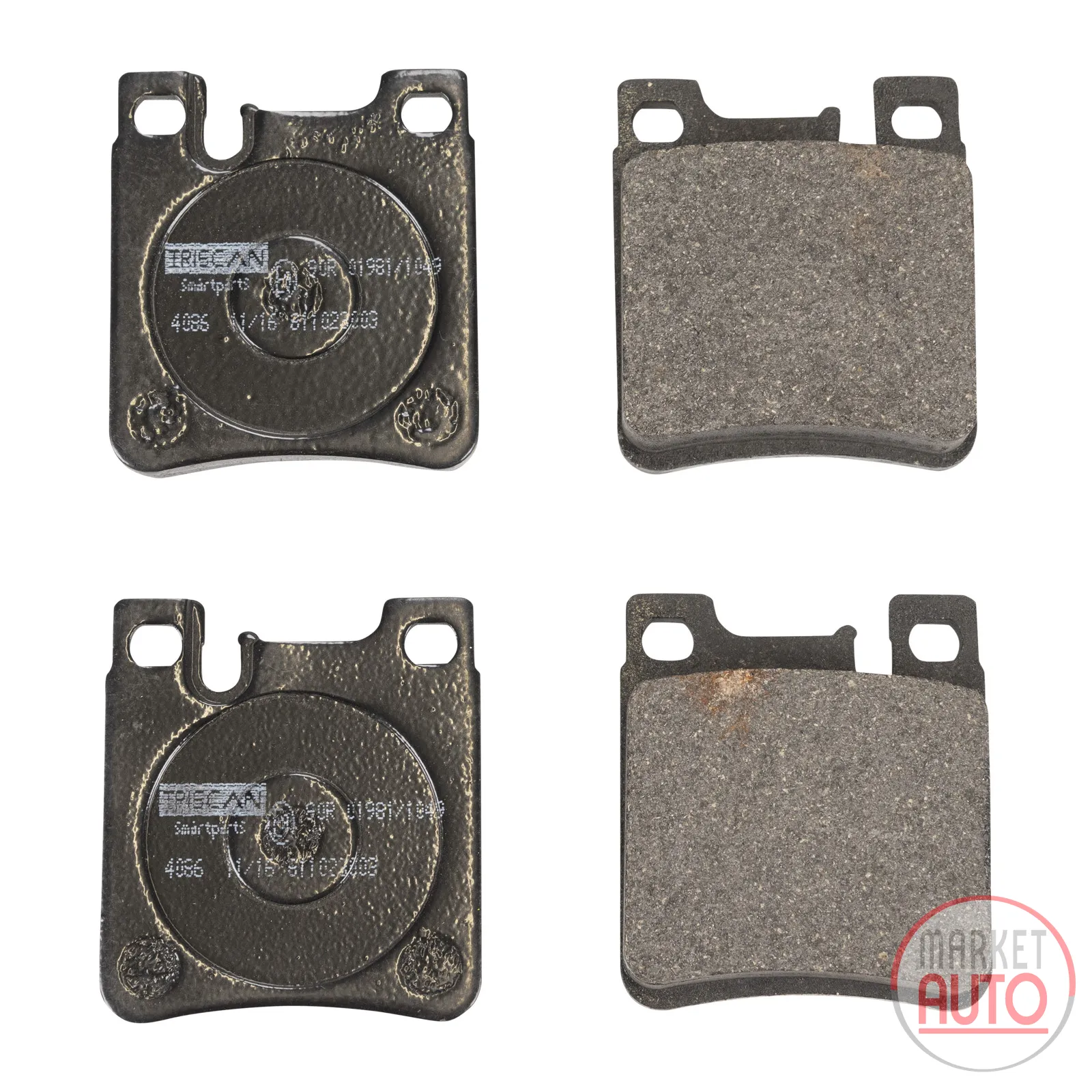 Rear brake pads excl.wear contact