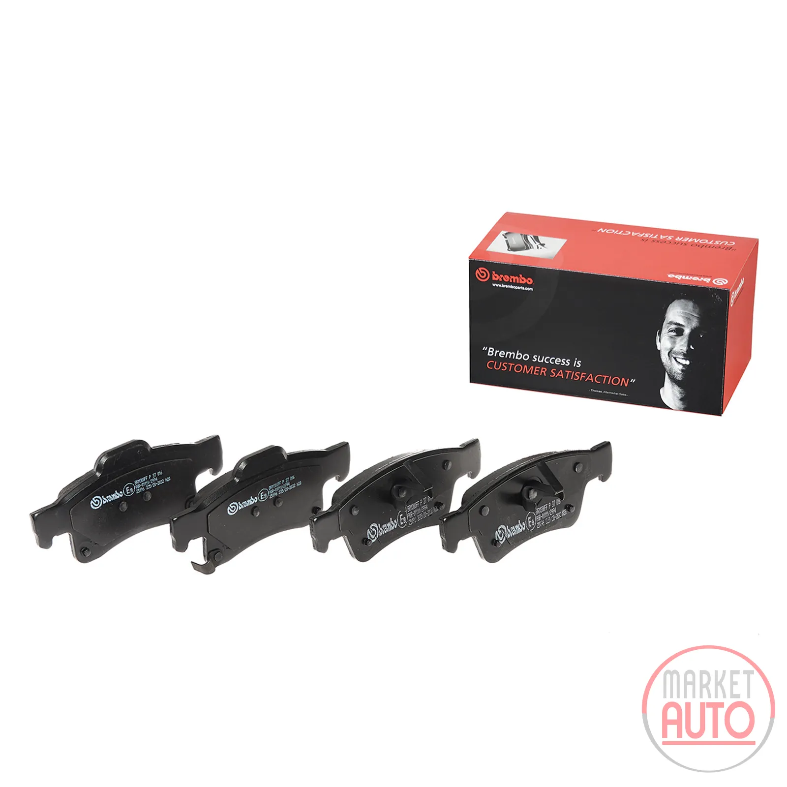 Brake pad set, disc brake rear