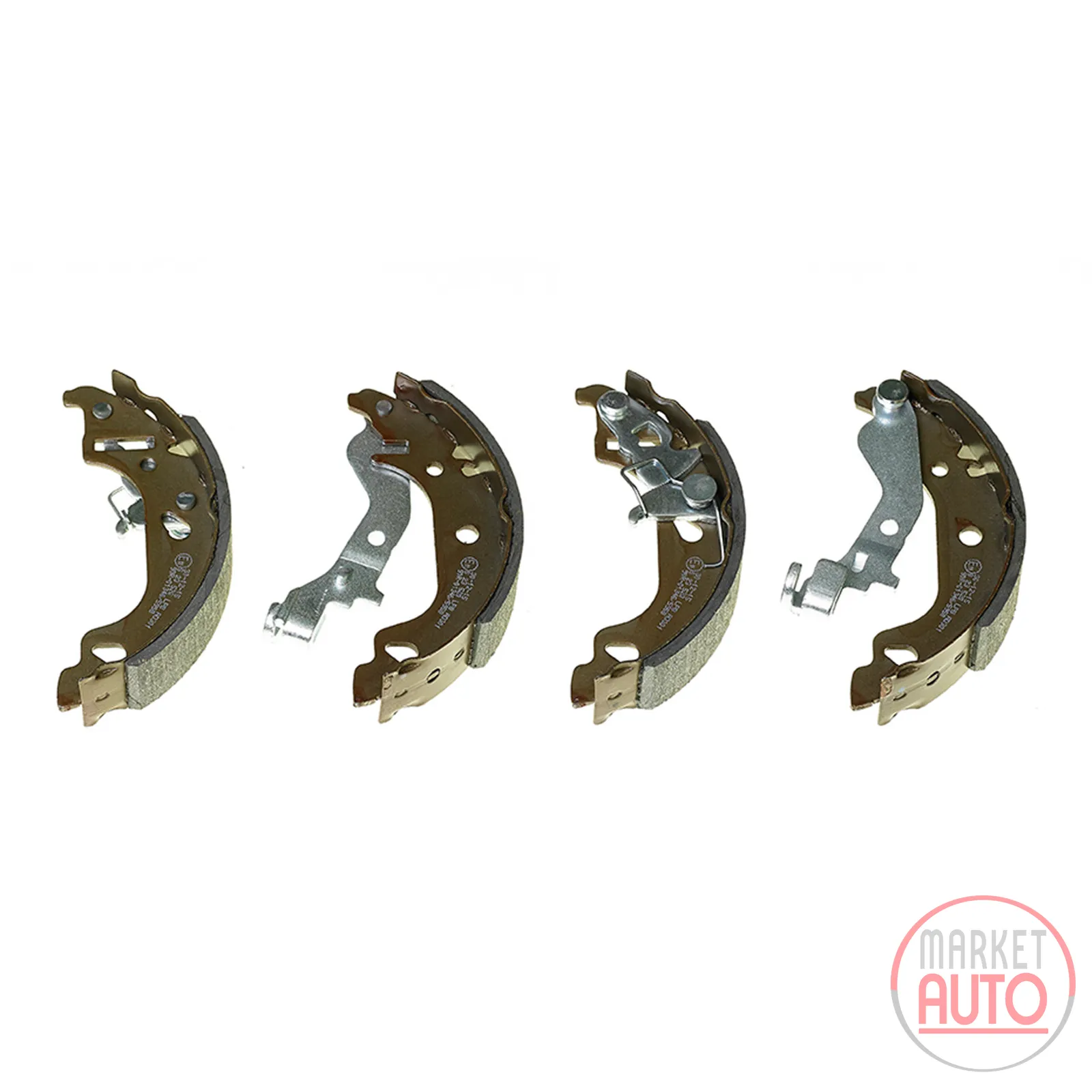 Rear brake shoe set without ABS