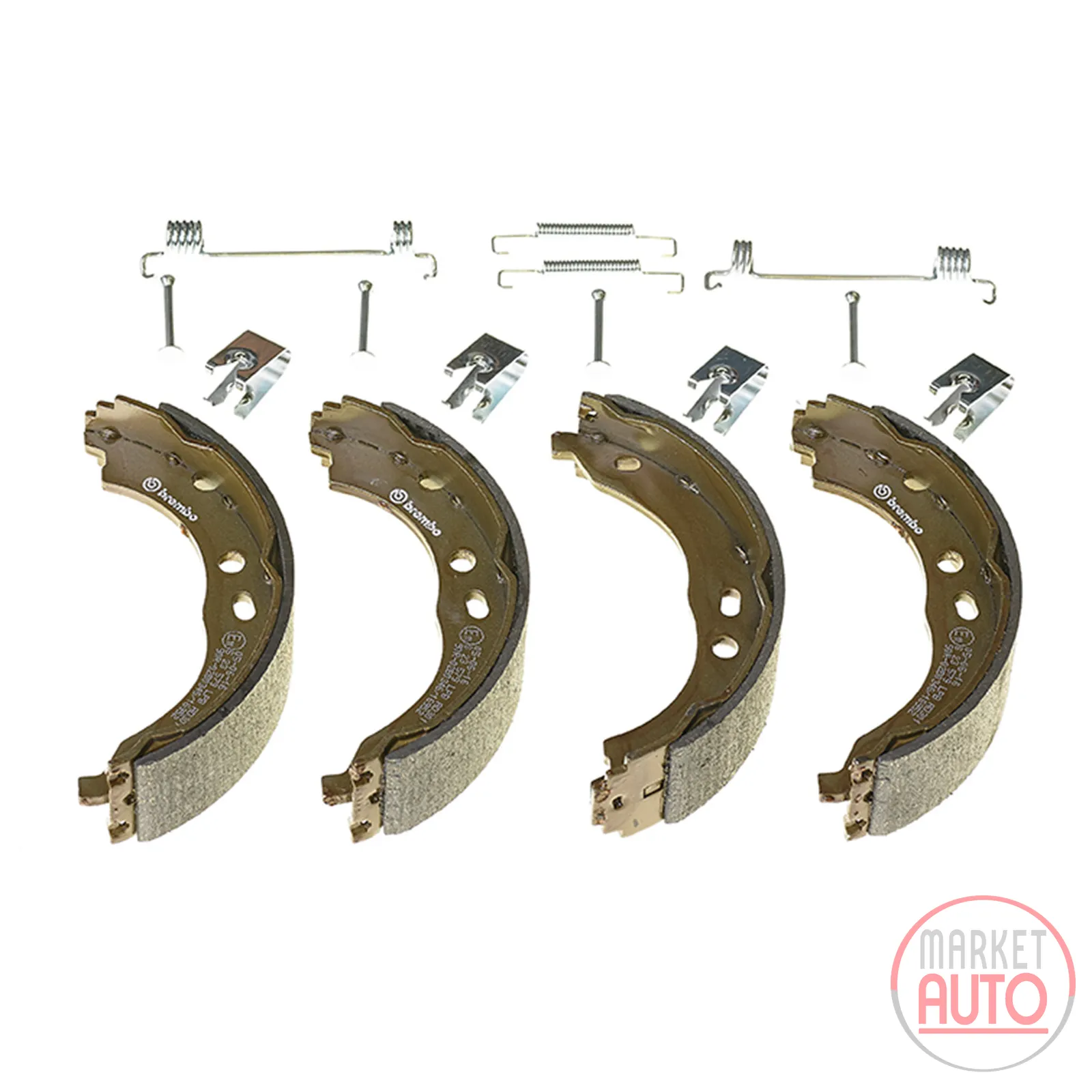 Handbrake shoe set with springs