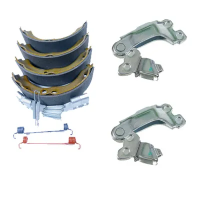 Handbrake shoe set with springs + actuation adjuster
