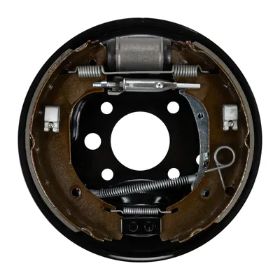 Brake kit pre-assembled on anchor plates rear left