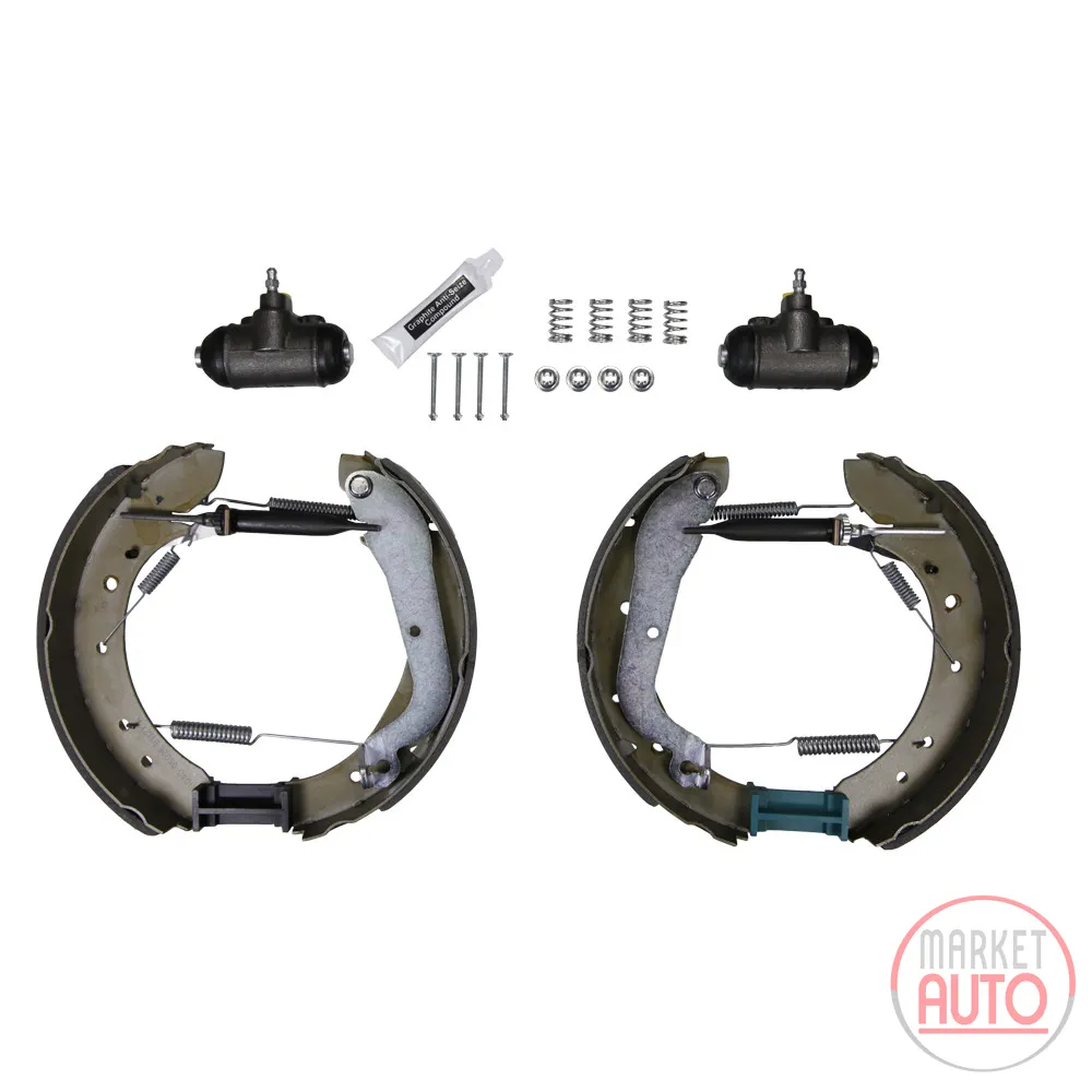 Rear brake shoe set (kit) large brake