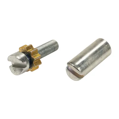 Threaded piece with gear, adjuster for parking brake