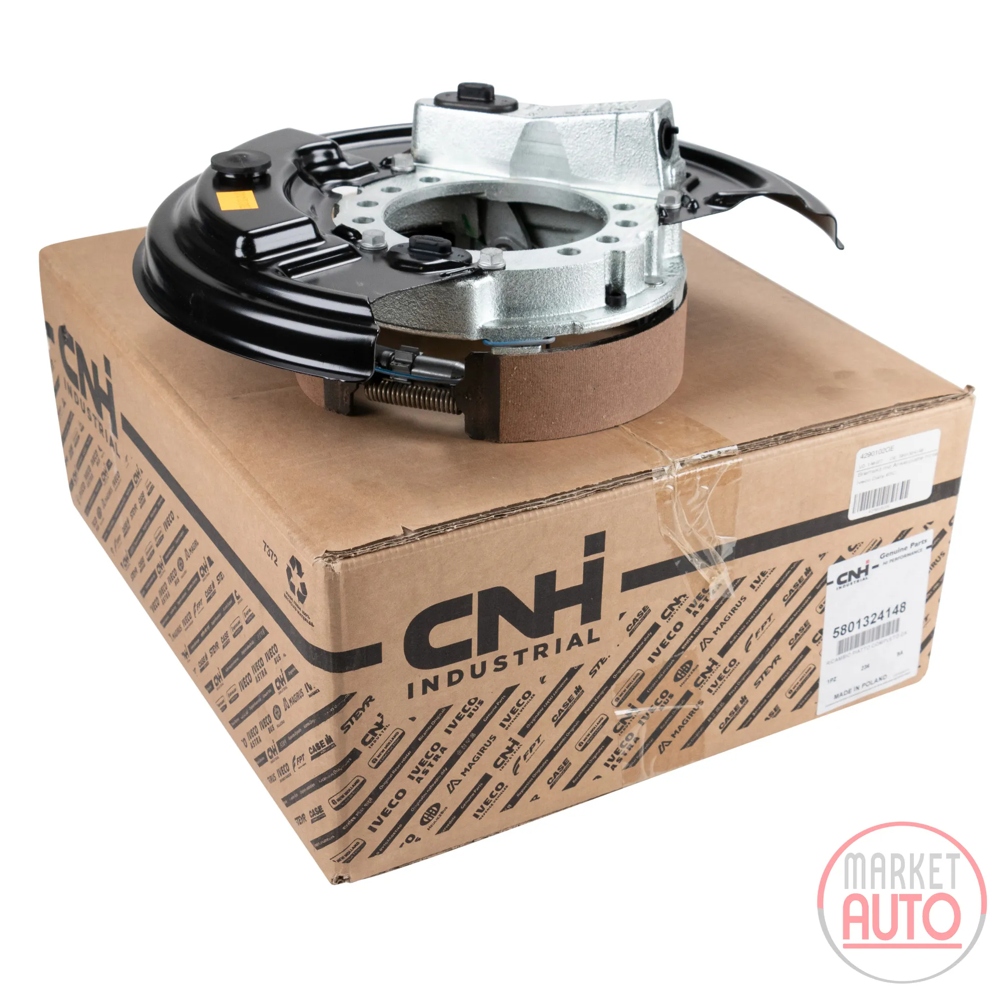 Brake kit with anchor plate rear right