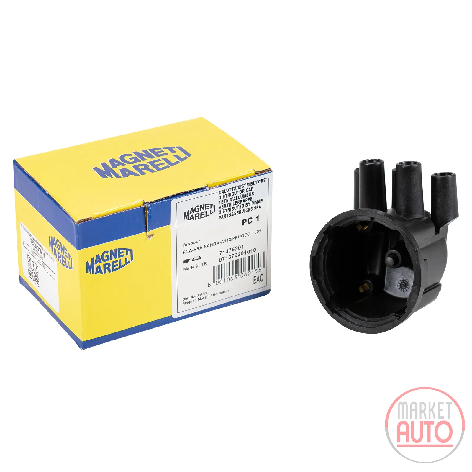 Distributor cap angled outlets (white) Magneti Marelli