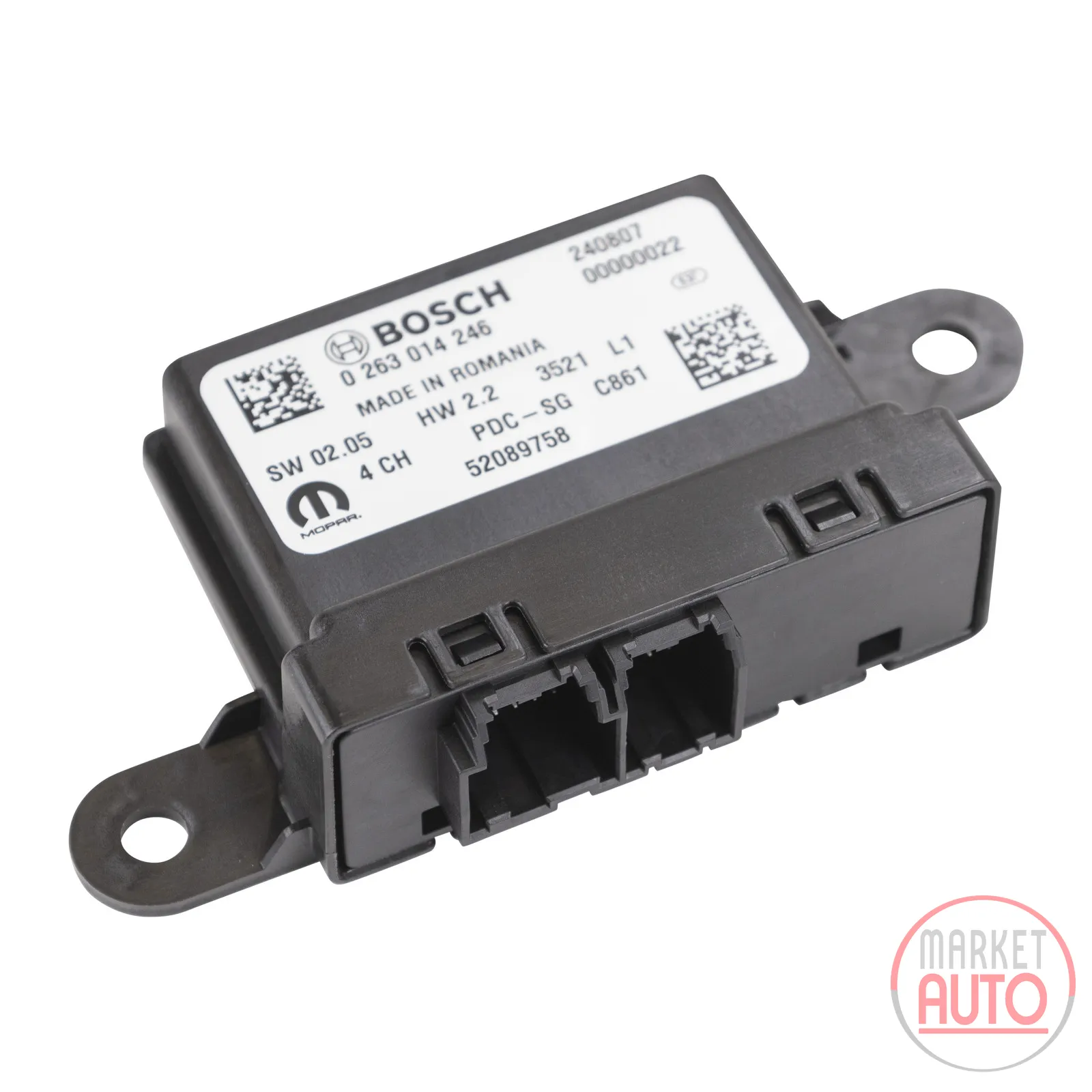 Control unit for the parking sensors
