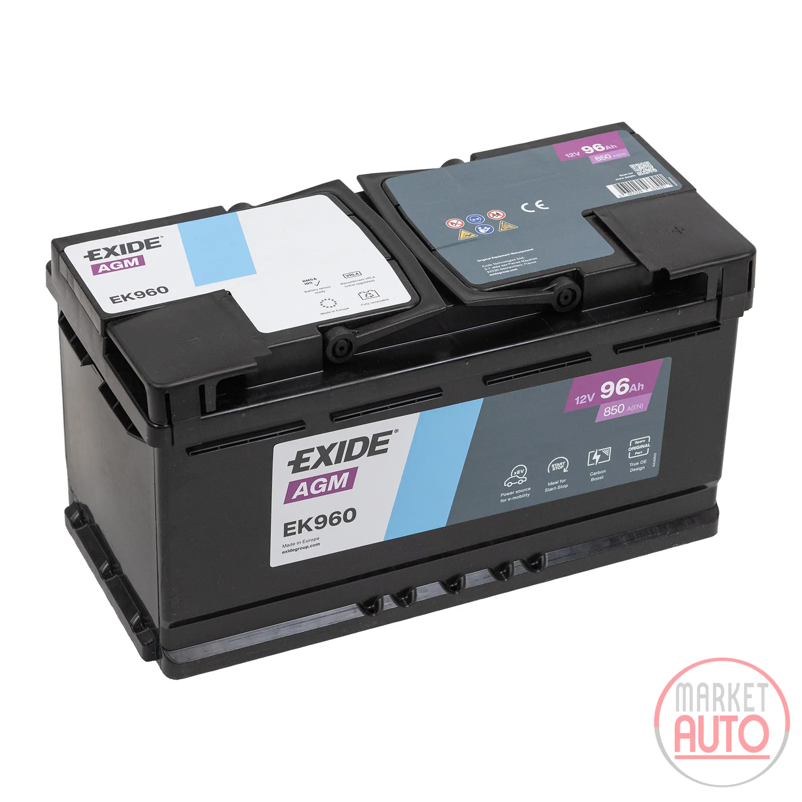 AGM battery 96AH 850A EK960
