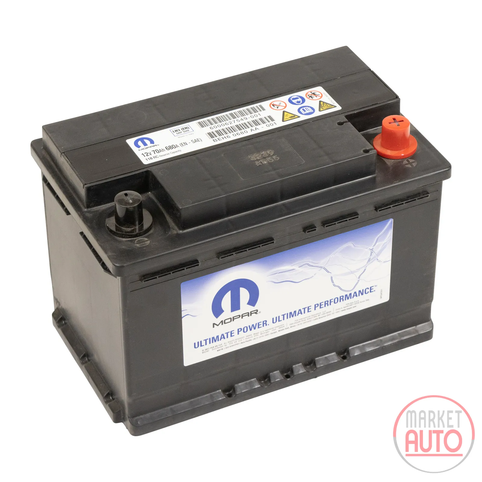 Battery 70AH 680A (EN-SAE) GENUINE Fiat (OE 6000627549)