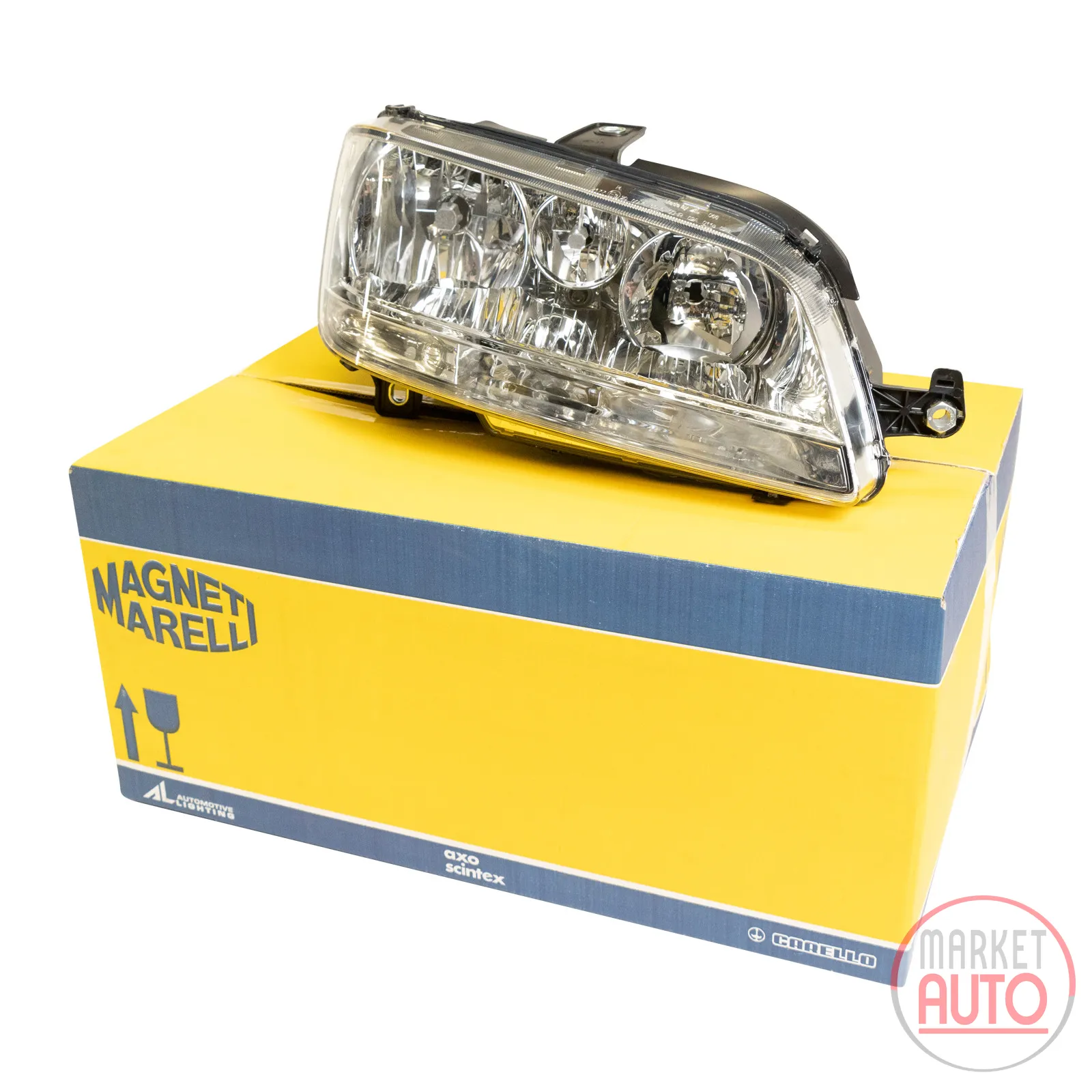 Headlight front right H7 H1 + fog Magneti Marelli