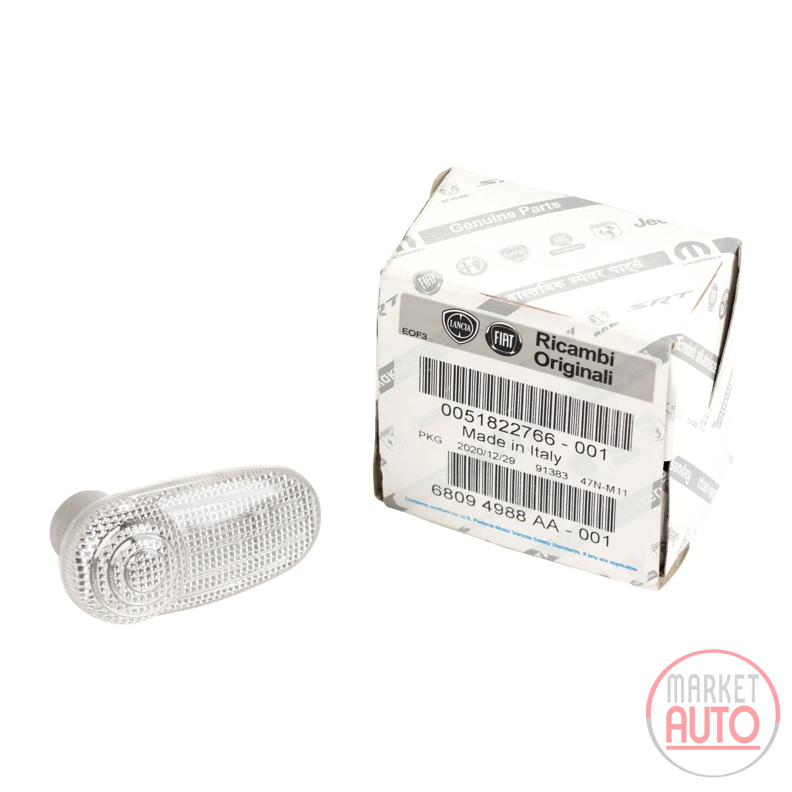 Side indicator white right or left with metal bracket