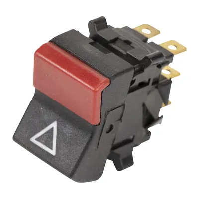 Hazard warning switch with red light