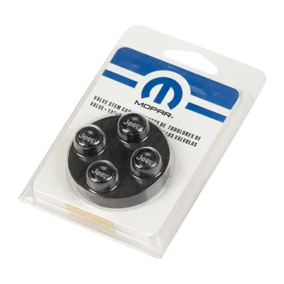 Valve flaps black set of 4 with Jeep logo