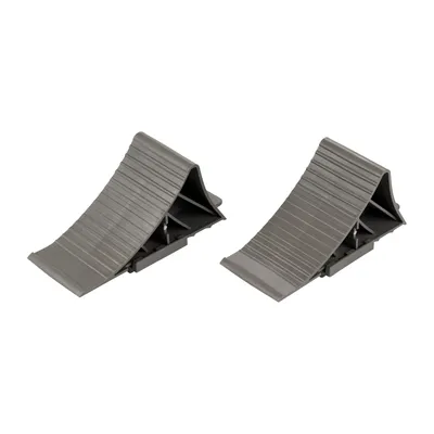 Set of wheel chocks (2 pieces) car wedge brake chocks ramp support with holder