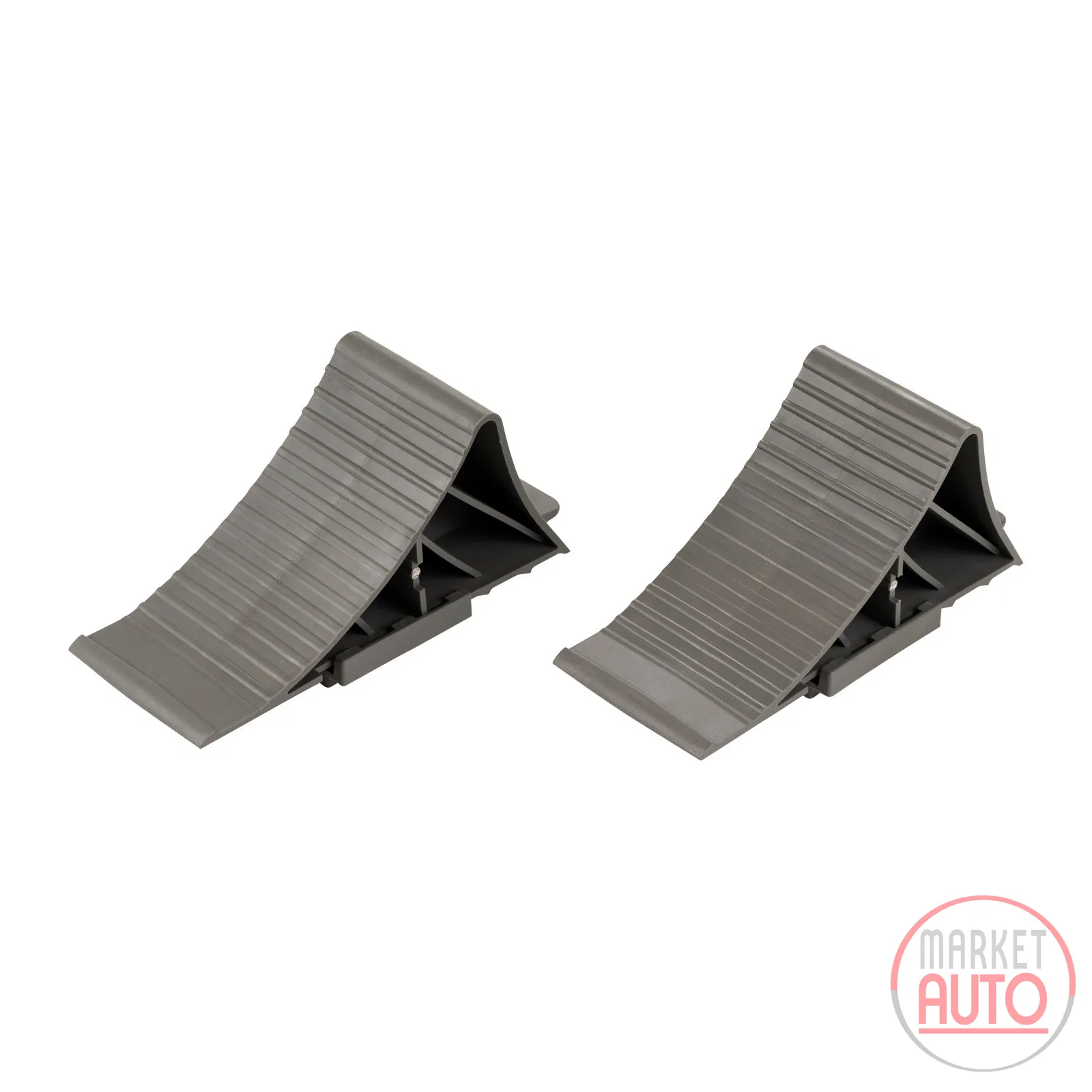 Set of wheel chocks (2 pieces) car wedge brake chocks ramp support with holder