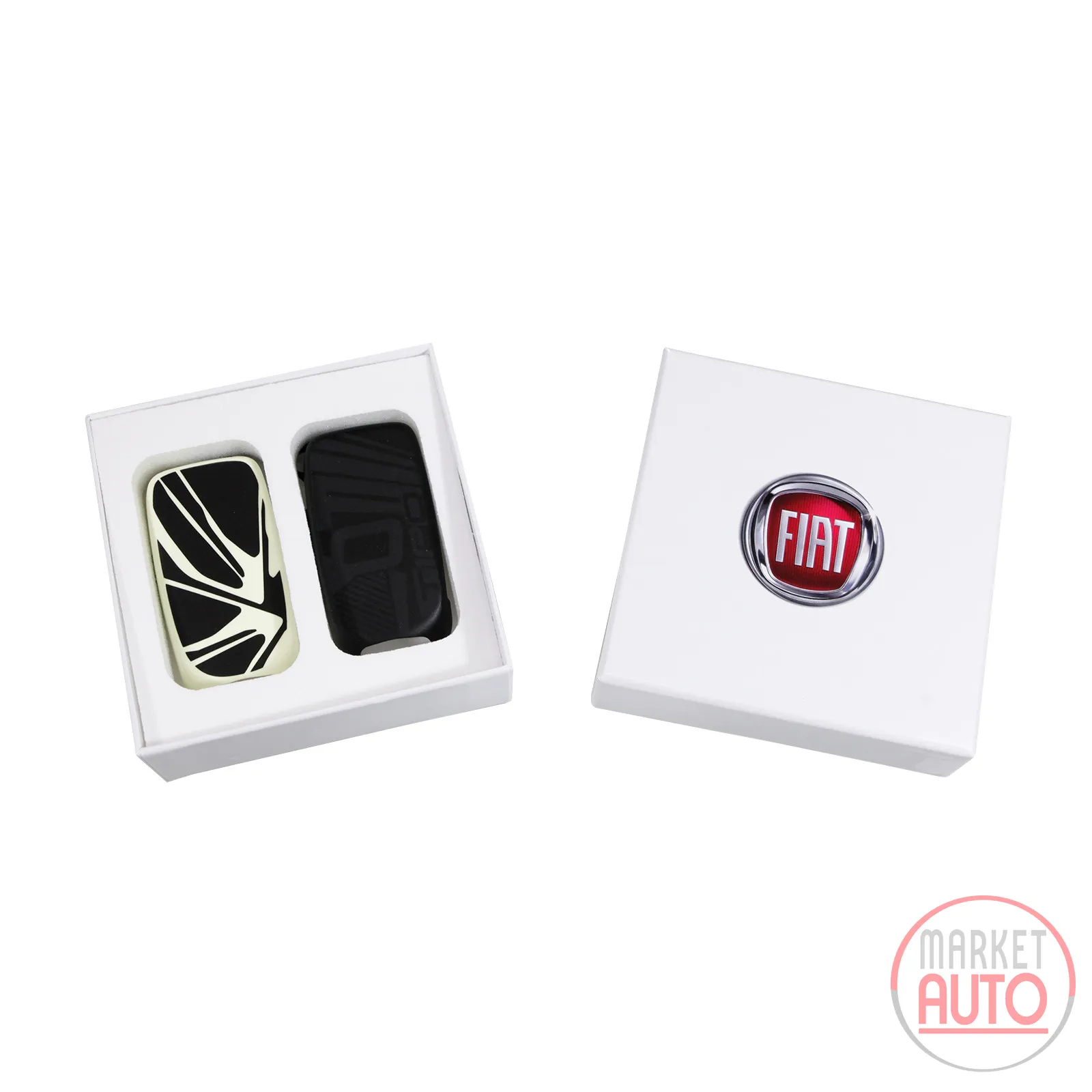Key cover set black and white fluorescent with pattern