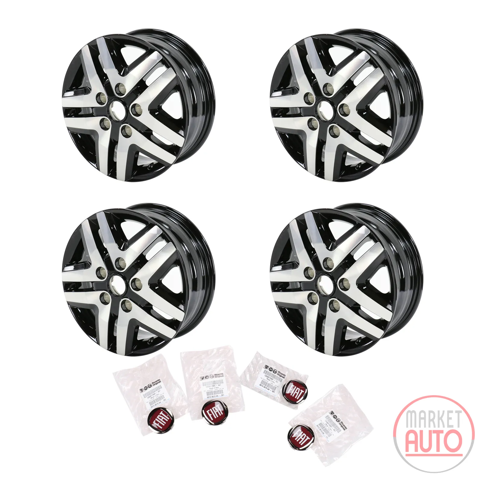 Light alloy rim set black silver 16", original