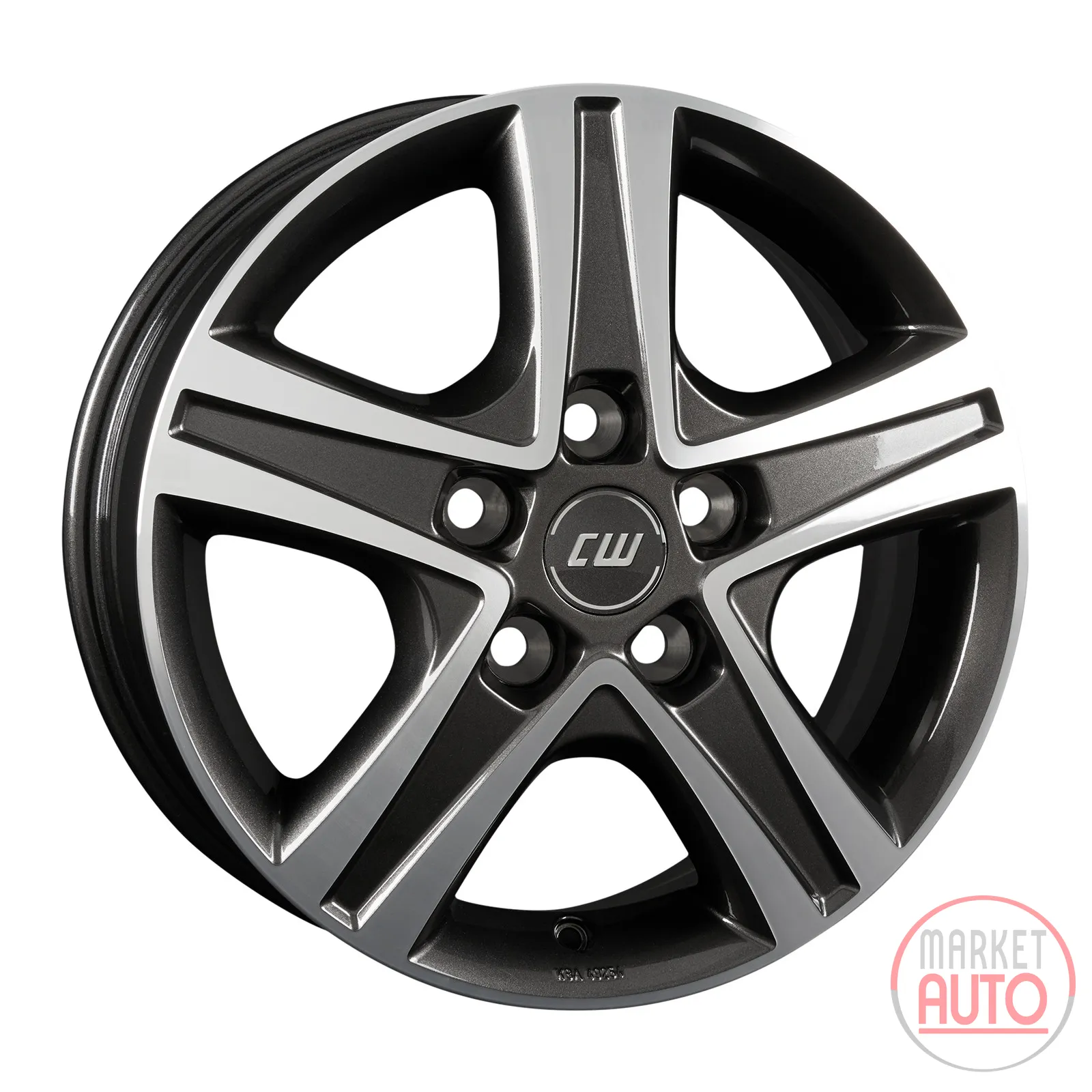16-inch Borbet CWD Mistral Anthracite Glossy Polished alloy wheel