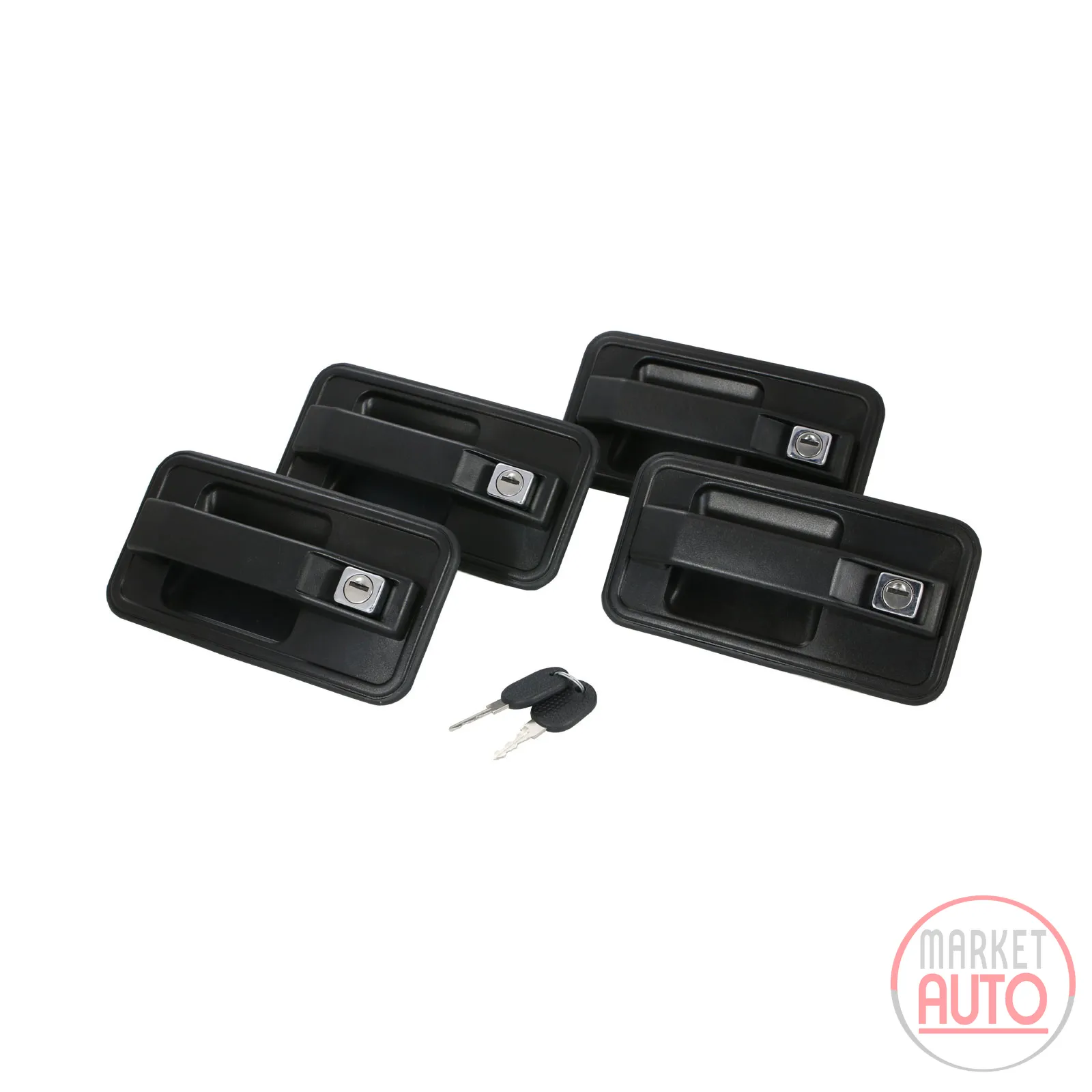 Door handle set 4 handles with key