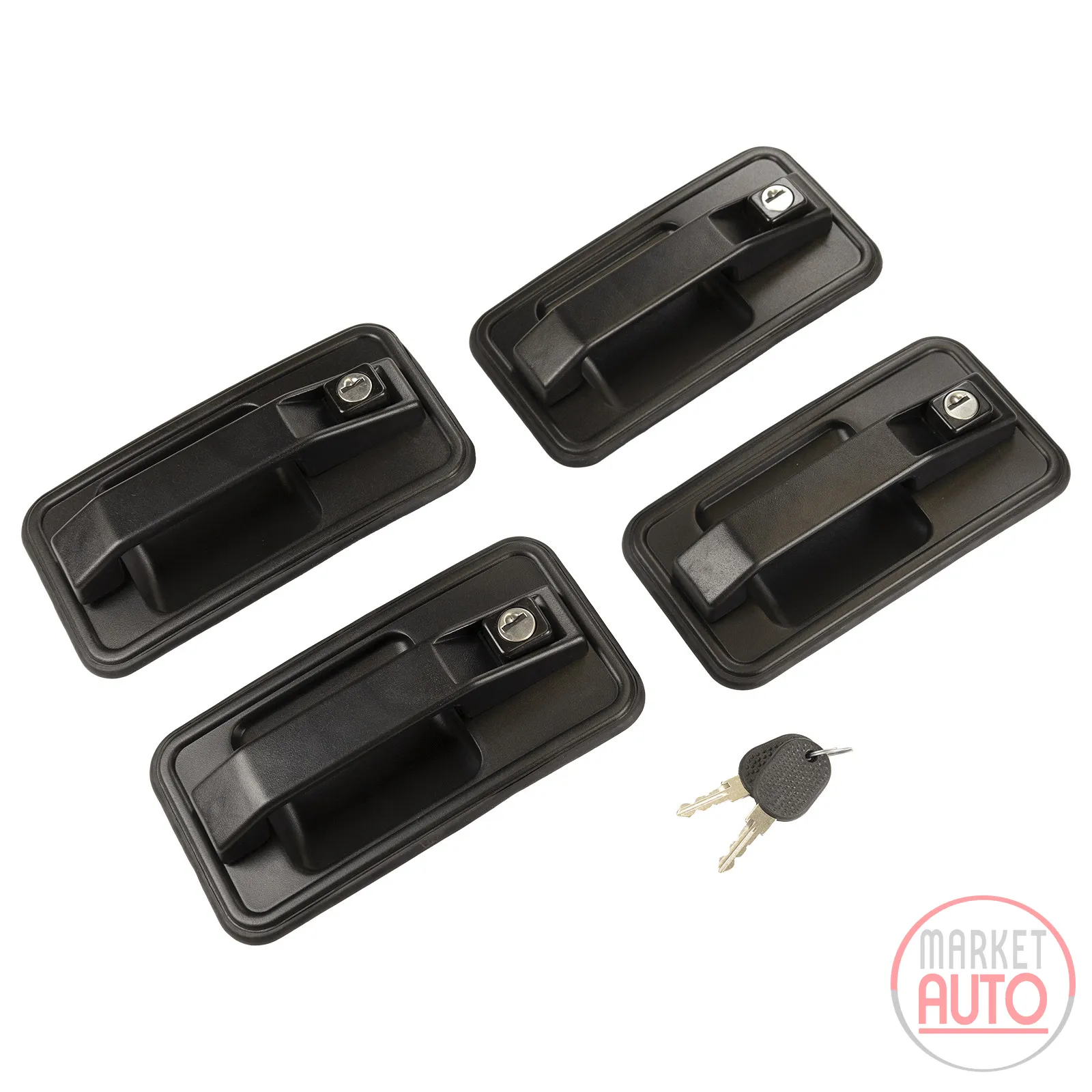 Door handle set 4 handles with key