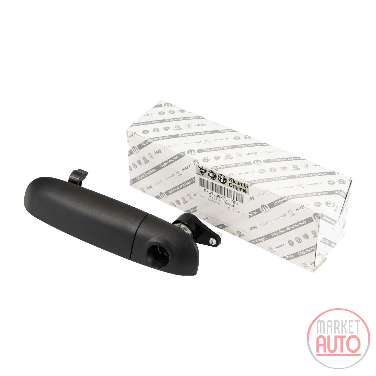 Door handle front left black OE (735536775)