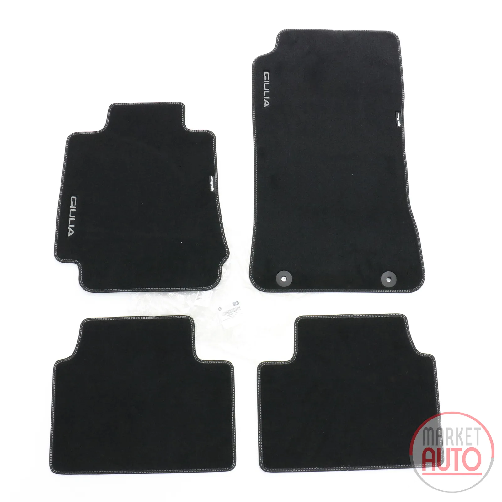 Floor mats 4-pack velour set with white embroidered Giulia logo