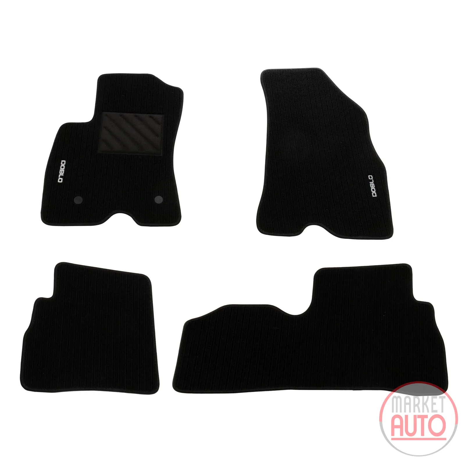 Floor mat set 4-piece with Doblo lettering