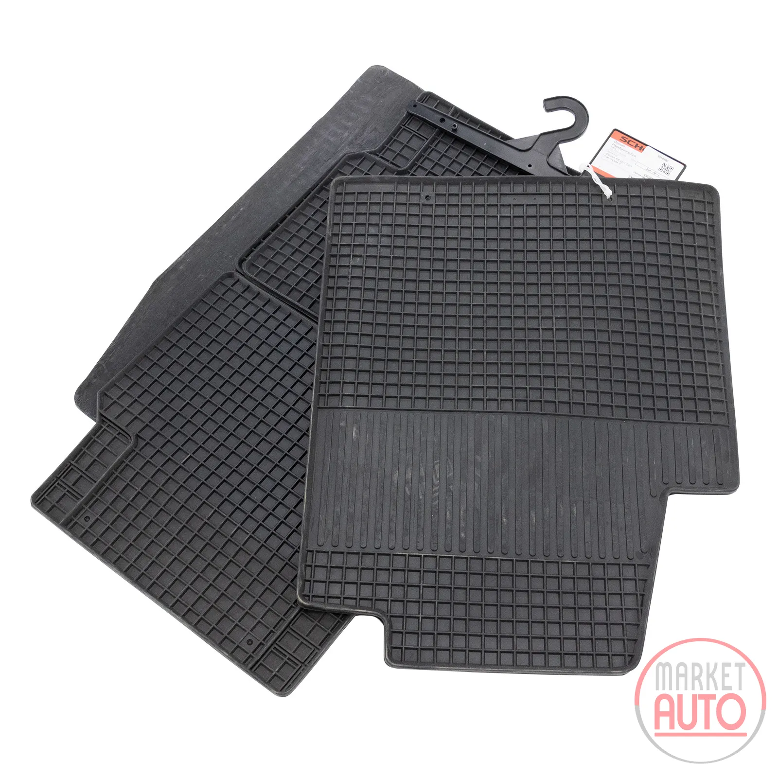 Rubber foot mat set black